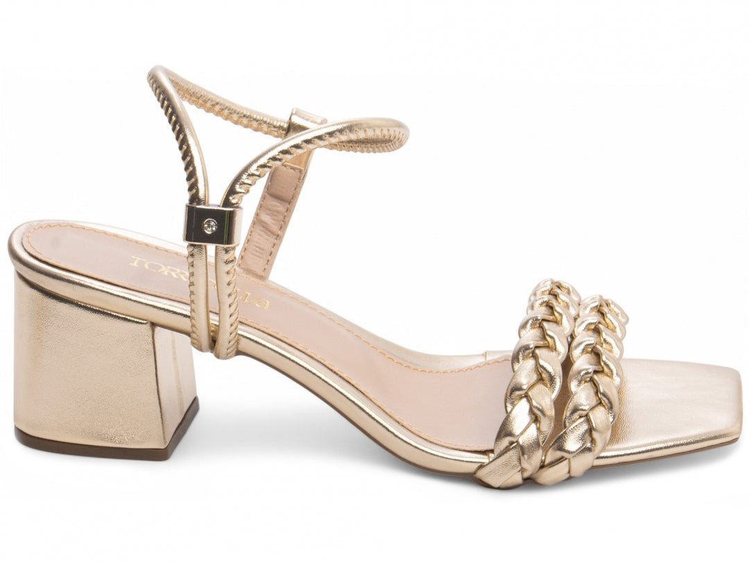 Sandália Feminina Salto Grosso Trançada – Elegância e Conforto Diário