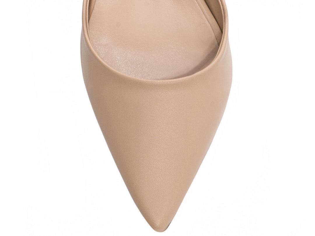 Scarpin Slingback Bico Fino com Salto Bloco 6cm