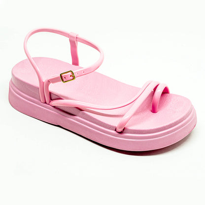 Sandália Feminina Plataforma Podlinda Glamour – Altura com conforto leve em EVA | UnicStep
