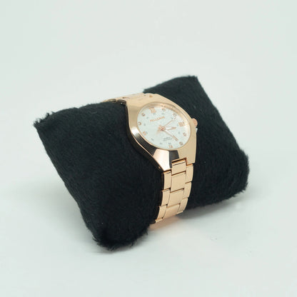Relógio Feminino Elegance Dourado – Mostrador Rosa Luxo em Aço Inoxidável