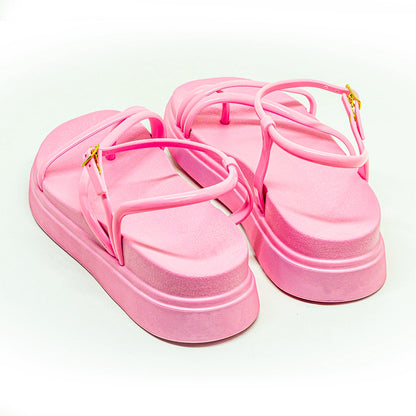 Sandália Feminina Plataforma Podlinda Glamour – Altura com conforto leve em EVA | UnicStep