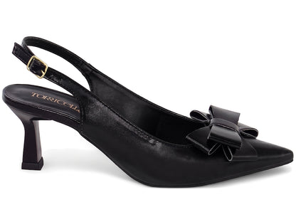 Scarpin Slingback Feminino Salto Taça 6 cm com Laço Elegante