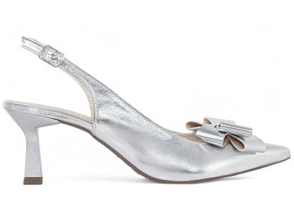 Scarpin Slingback Feminino Salto Taça 6 cm com Laço Elegante