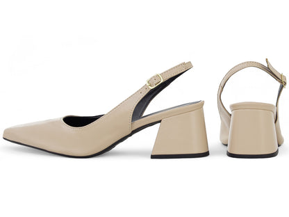 Scarpin Slingback Feminino Salto Bloco 6 cm com Fivela Ajustável