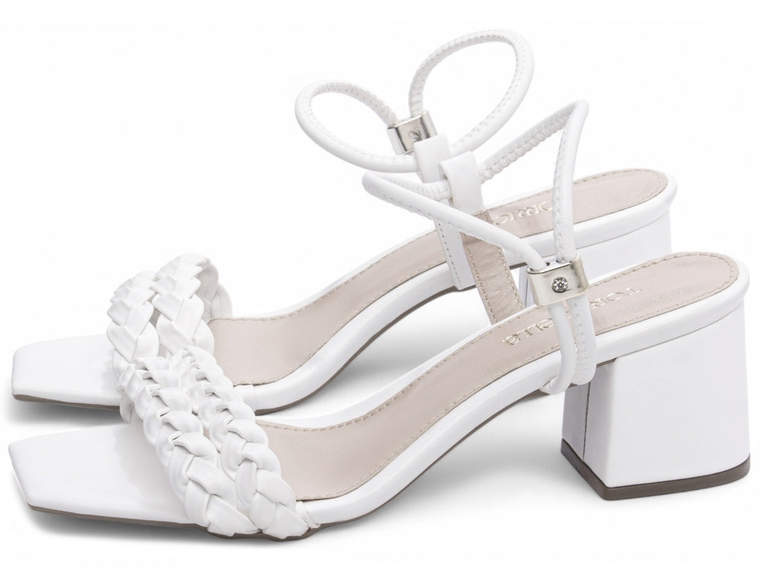 Sandália Feminina Salto Grosso Trançada – Elegância e Conforto Diário