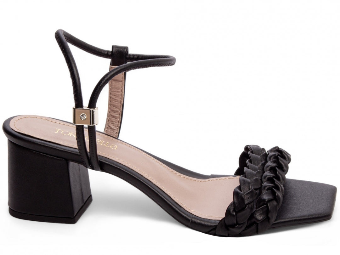 Sandália Feminina Salto Grosso Trançada – Elegância e Conforto Diário