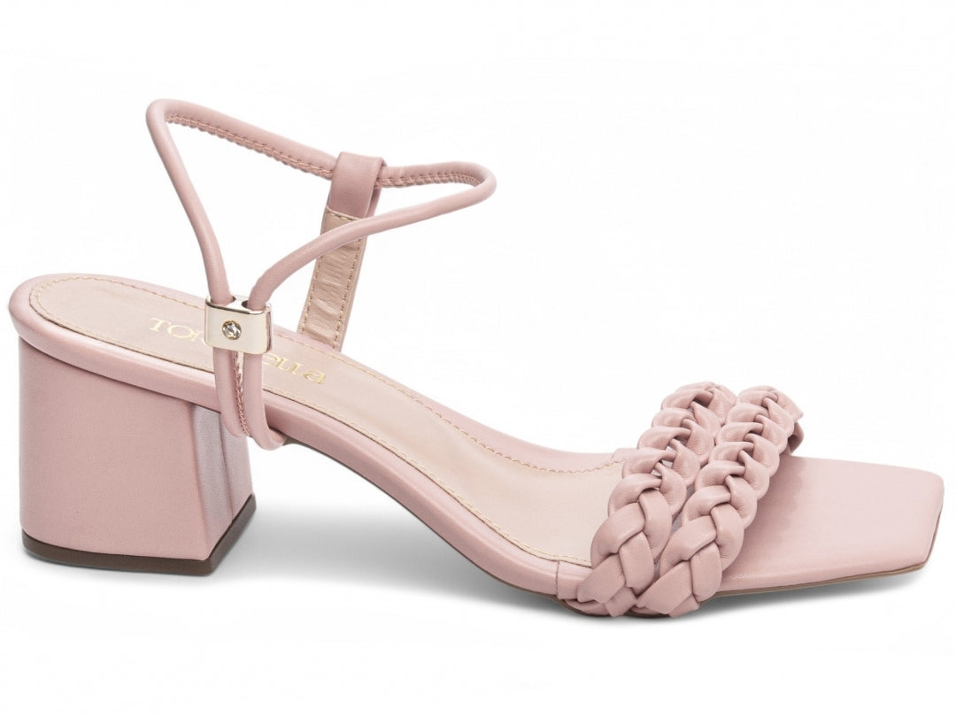 Sandália Feminina Salto Grosso Trançada – Elegância e Conforto Diário