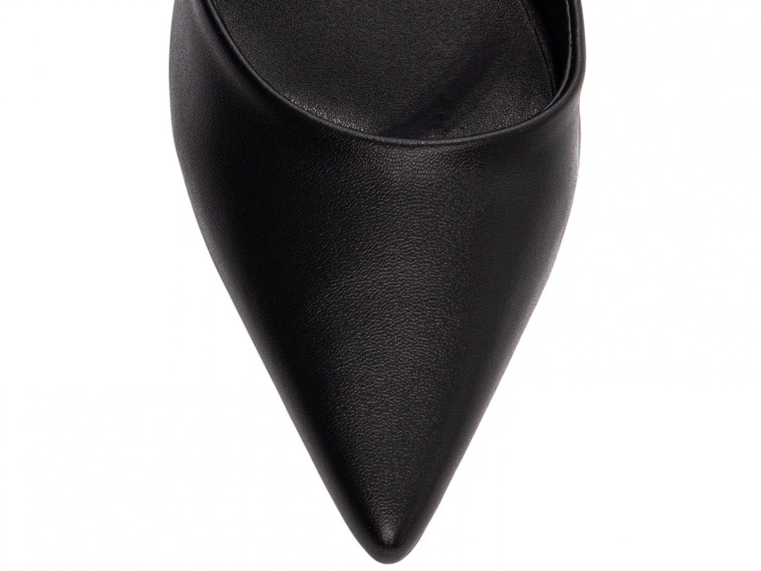 Scarpin Slingback Bico Fino com Salto Bloco 6cm