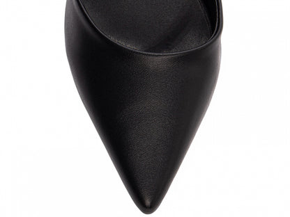 Scarpin Slingback Bico Fino com Salto Bloco 6cm
