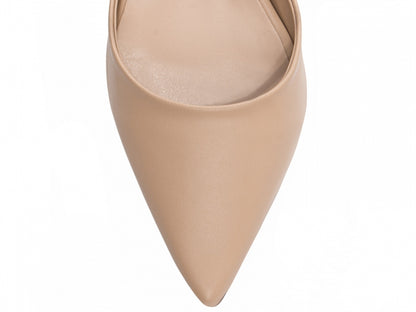 Scarpin Slingback Bico Fino com Salto Bloco 6cm