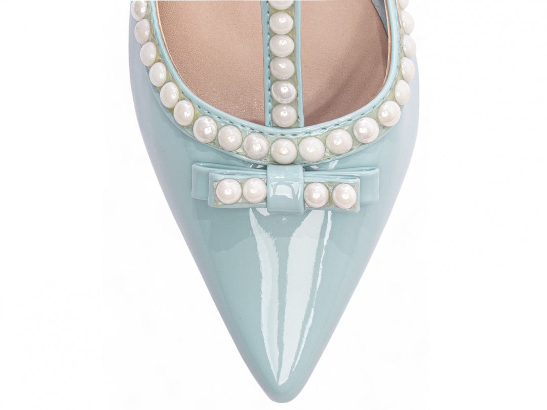 Scarpin Feminino Verniz com Pérolas e Salto Alto 9cm