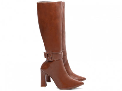 Bota Feminina Cano Longo Bico Fino Elegante Versátil