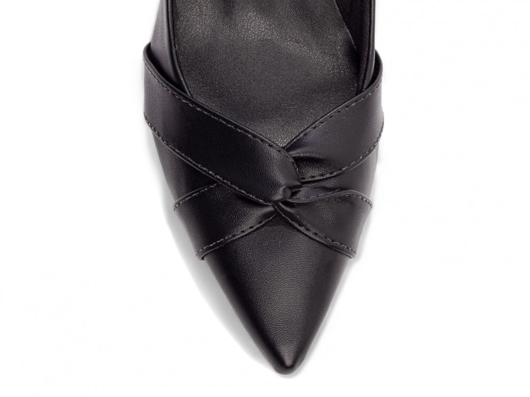 Scarpin Feminino Bico Fino com Nó e Salto Bloco 6,5cm