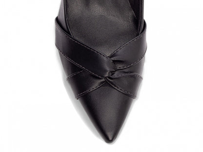Scarpin Feminino Bico Fino com Nó e Salto Bloco 6,5cm
