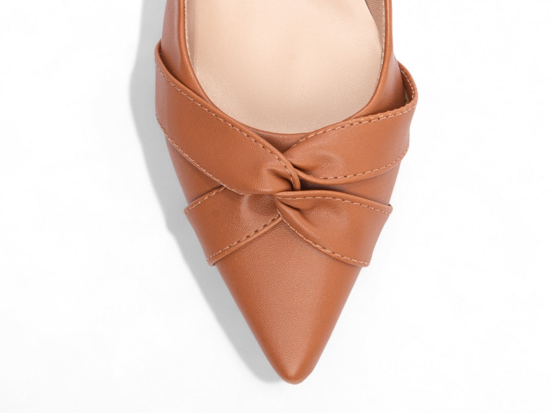 Scarpin Feminino Bico Fino com Nó e Salto Bloco 6,5cm