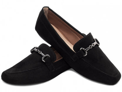 Mocassim Feminino Camurça Preto – Conforto, Estilo e Sofisticação
