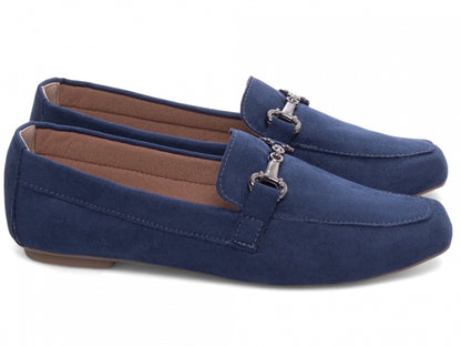 Mocassim Feminino Camurça Azul – Estilo, Conforto e Sofisticação no Dia a Dia
