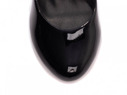 Scarpin Verniz Bico Redondo com Salto Bloco 7,5cm