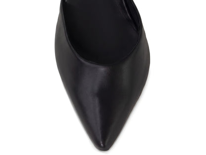 Scarpin Feminino Salto Bloco 8 cm com Tira Cruzada e Fivela