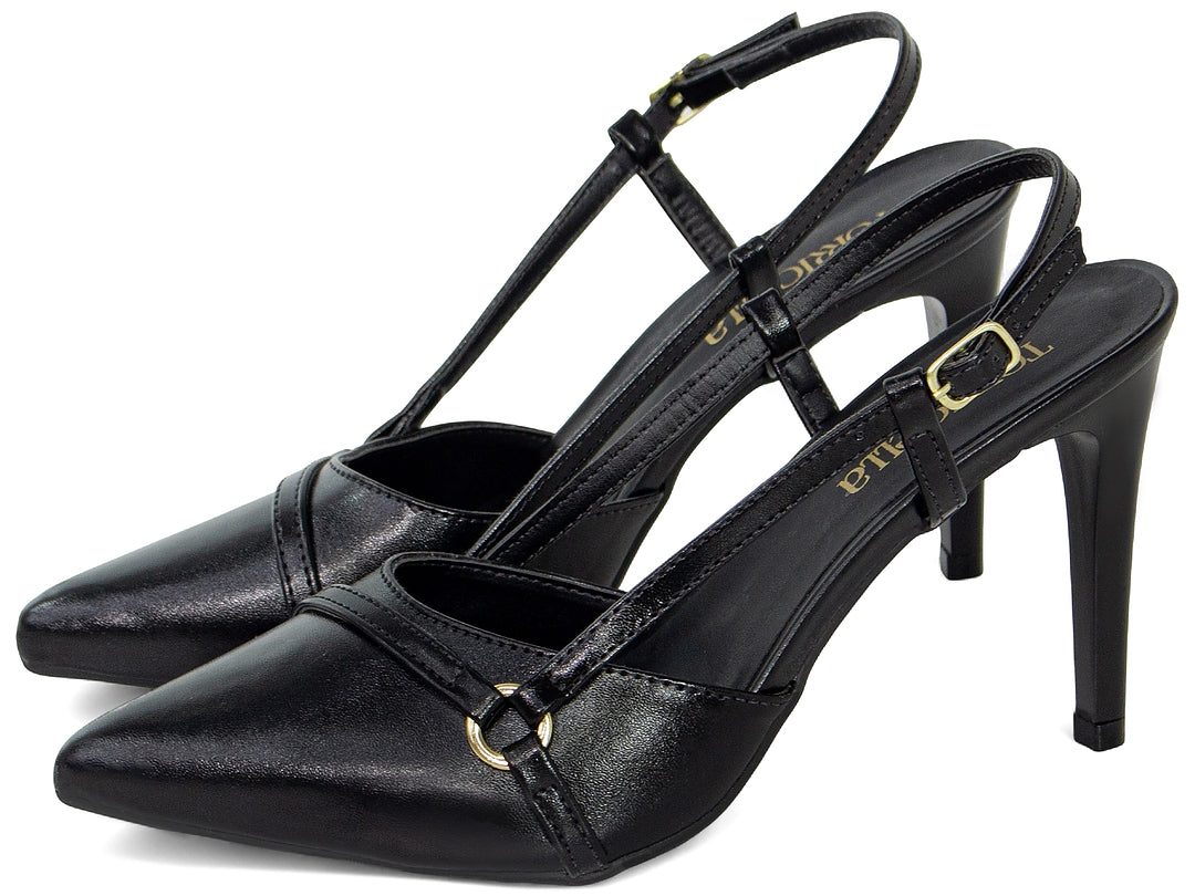 Scarpin Slingback Feminino Bico Fino Salto Fino 9 cm
