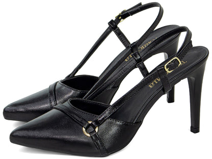Scarpin Slingback Feminino Bico Fino Salto Fino 9 cm