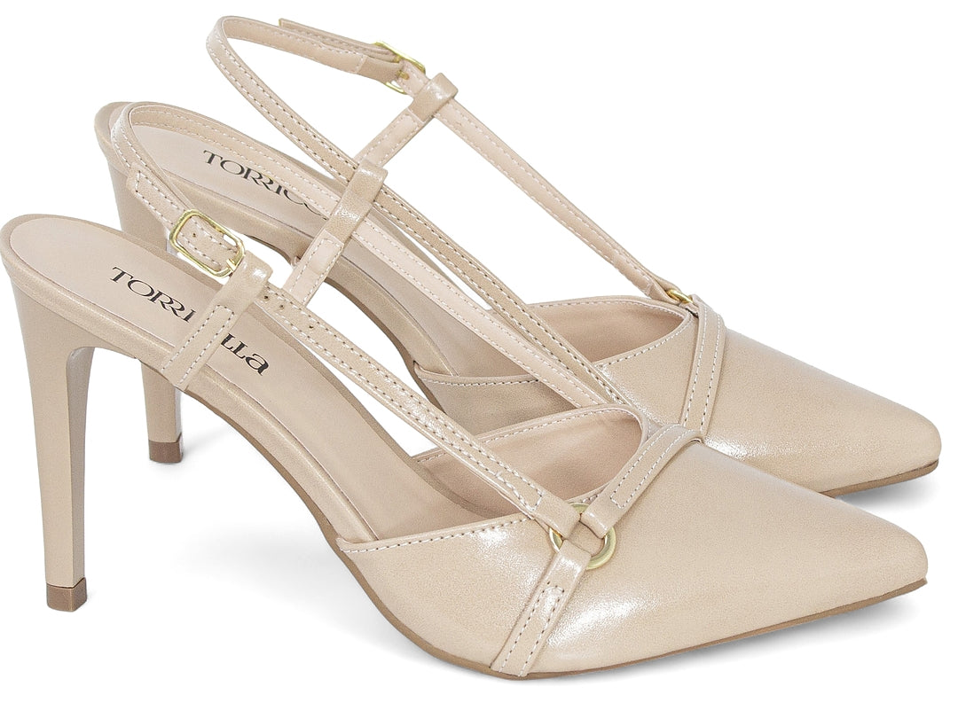 Scarpin Slingback Feminino Bico Fino Salto Fino 9 cm