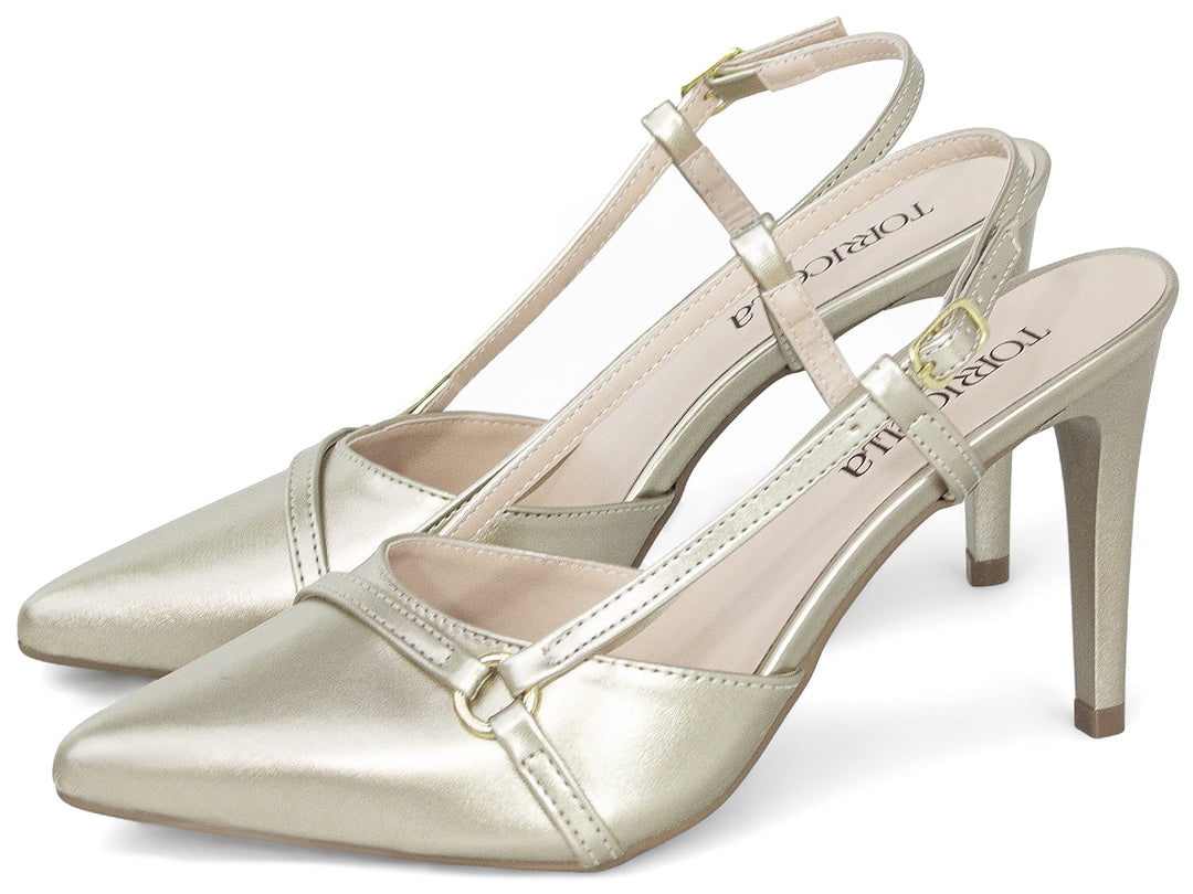 Scarpin Slingback Feminino Bico Fino Salto Fino 9 cm