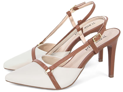 Scarpin Slingback Feminino Bico Fino Salto Fino 9 cm