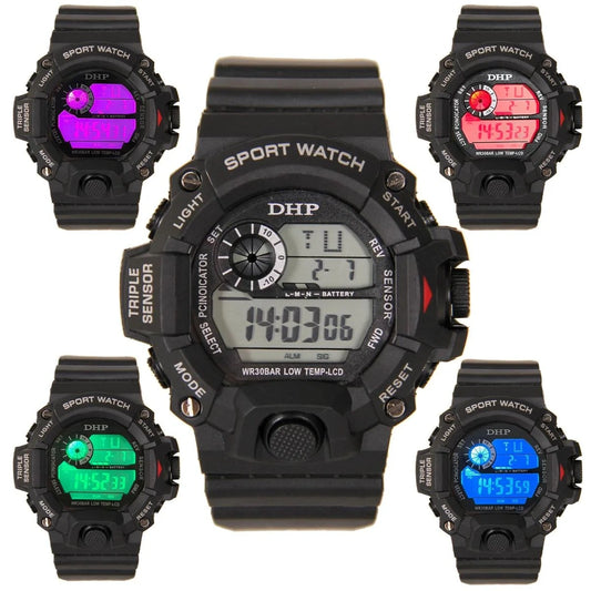 Relógio Digital DHP Voyager Masculino – Esportivo e Resistente à Água